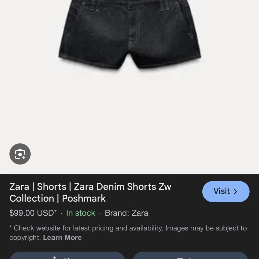 Zara Women's Dark Denim Shorts